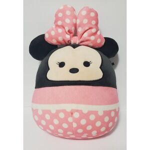 Disney Squishmallow Minnie Mouse Ears Bow Plush Pink Polka Dot Limited Edition